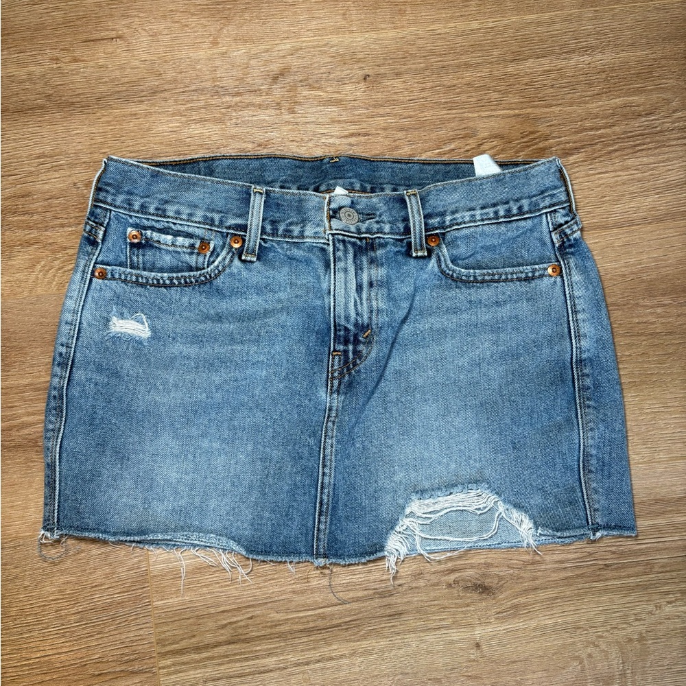 Levi Blue Denim Mini Skirt
